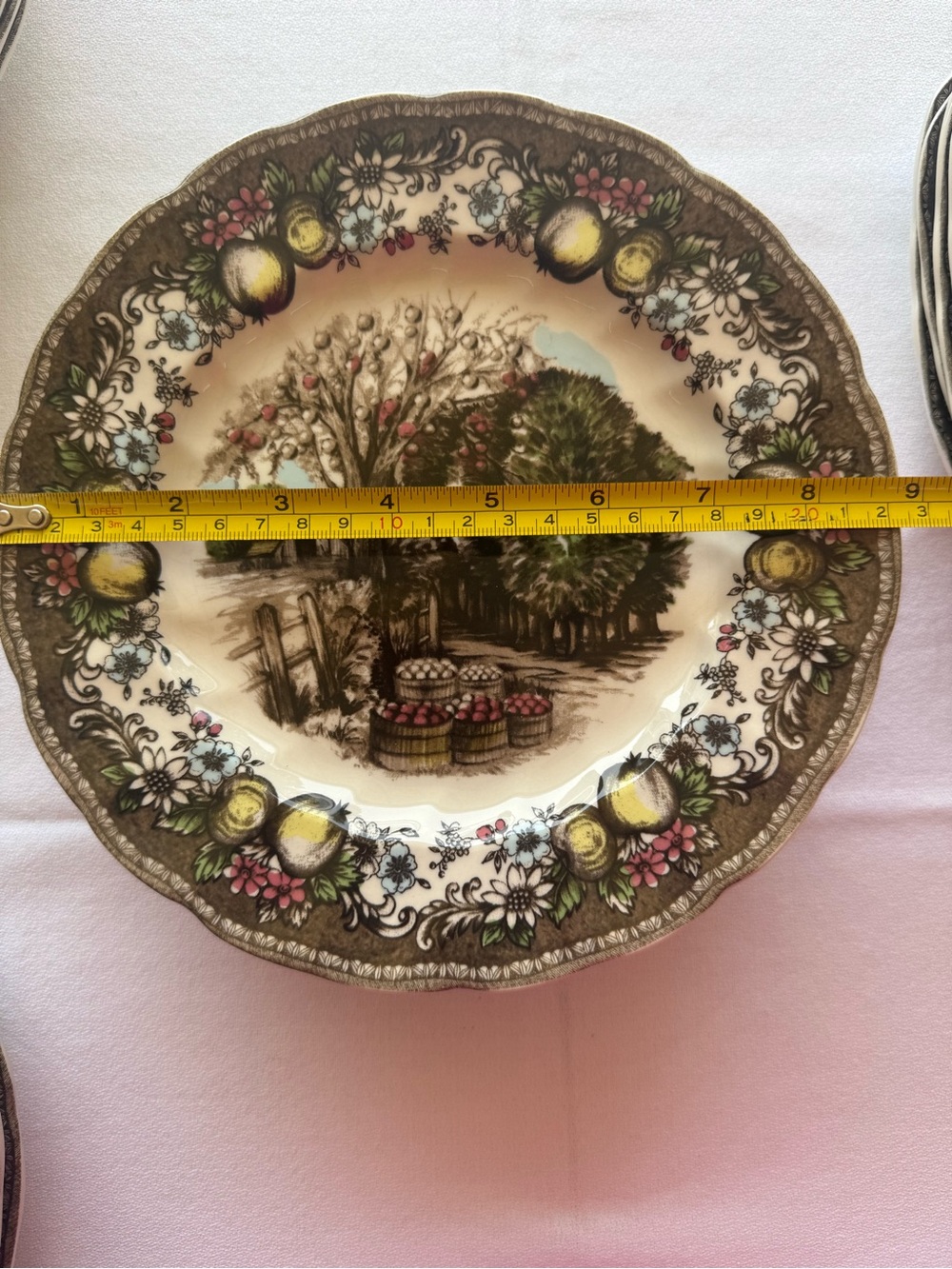 Johnson Bros The Friendly Village Dinner Plate - Cream, Brown, Green 6 plates - Picture 2 of 3